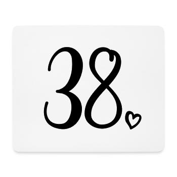 Cute Number 38, 38 Years Old, 38th Birthday Gift - Mouse Pad (horizontal) - white - Front