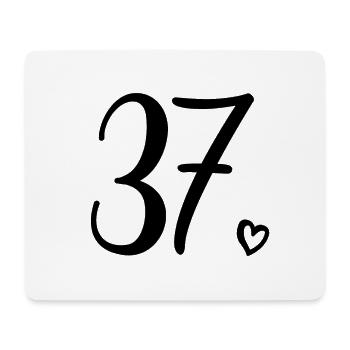 Cute Number 37, 37 Years Old, 37th Birthday Gift - Mouse Pad (horizontal) - white - Front