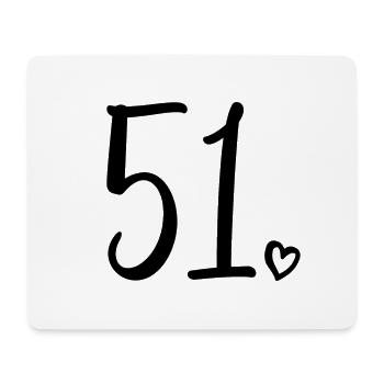Süße Nummer 51, 51 Jahre alt, Geschenk zum 51. Geburtstag - Mousepad (Querformat) - Weiß - Vorne