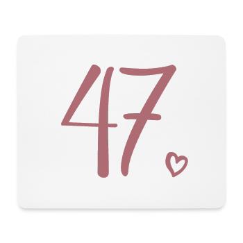 Cute Number 47, 47 Years Old, 47th Birthday Gift - Mouse Pad (horizontal) - white - Front