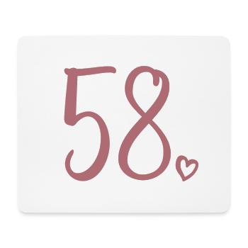 Cute Number 58, 58 Years Old, 58th Birthday Gift - Mouse Pad (horizontal) - white - Front