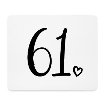 Cute Number 61, 61 Years Old, 61st Birthday Gift - Mouse Pad (horizontal) - white - Front