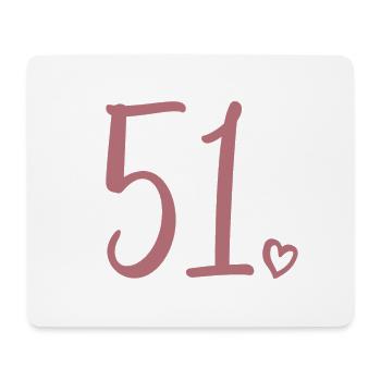 Süße Nummer 51, 51 Jahre alt, Geschenk zum 51. Geburtstag - Mousepad (Querformat) - Weiß - Vorne