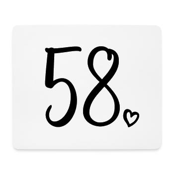 Cute Number 58, 58 Years Old, 58th Birthday Gift - Mouse Pad (horizontal) - white - Front