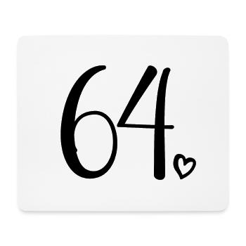 Cute Number 64, 64 Years Old, 64th Birthday Gift - Mouse Pad (horizontal) - white - Front