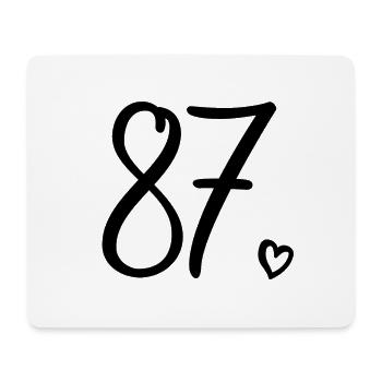 Cute Number 87, 87 Years Old, 87th Birthday Gift - Mouse Pad (horizontal) - white - Front