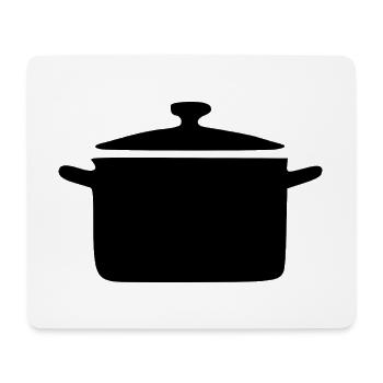 Kochtopf Topf kochen Symbol shwarz Geschenk Koch  - Mousepad (Querformat) - Weiß - Vorne