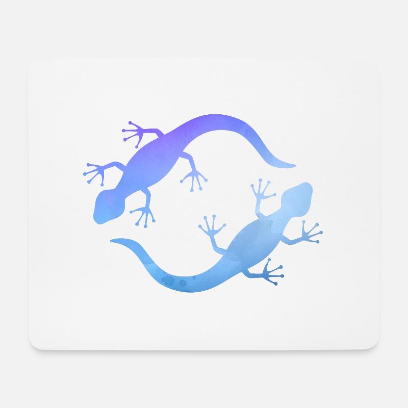 Blaue Echsen - Mousepad (Querformat) - Weiß