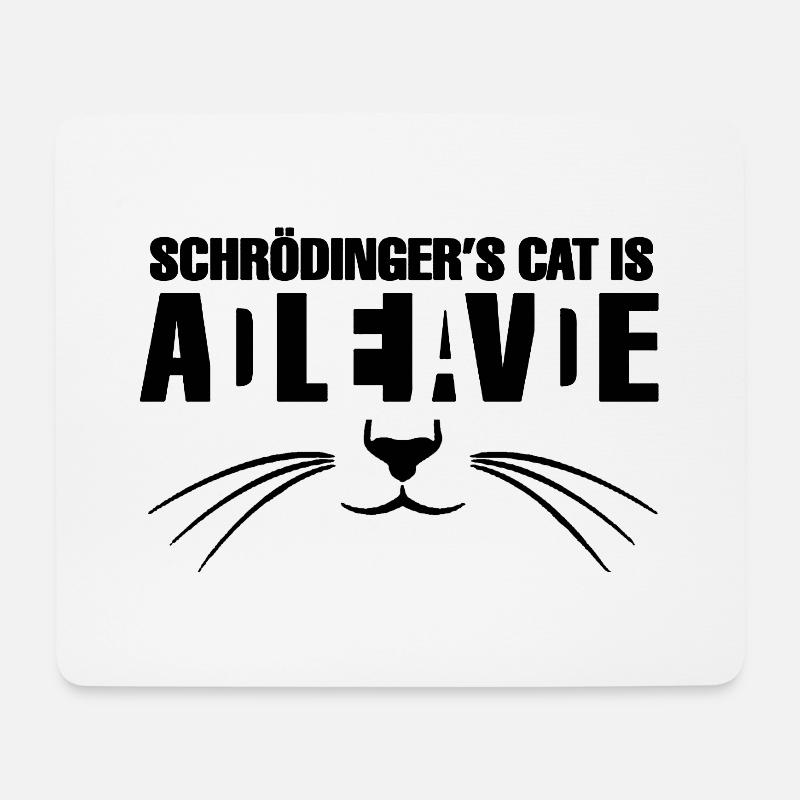 Schrödingers Katze - Mousepad (Querformat) - Weiß