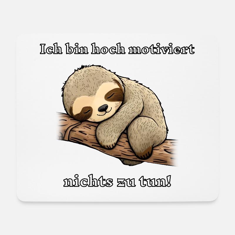 süßes Faultier schläft Geschenkidee - Mousepad (Querformat) - Weiß