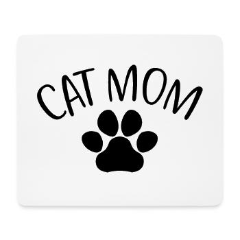 Cat Mom - Mignon Paw Cat Lover Maman Propriétaire de chat - Tapis de souris (format paysage) - blanc - Devant