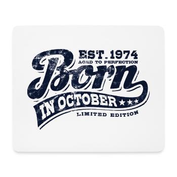 Born in October 1974 - Geburtstag - Geschenk - Mousepad (Querformat) - Weiß - Vorne
