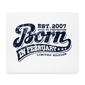 Born in February 2007 - Birthday - Gift - Mouse Pad (horizontal) - white - Front