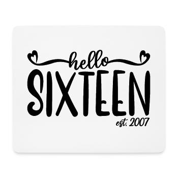 16e anniversaire Femmes Hello Sixteen Est. 2007 - Tapis de souris (format paysage) - blanc - Devant
