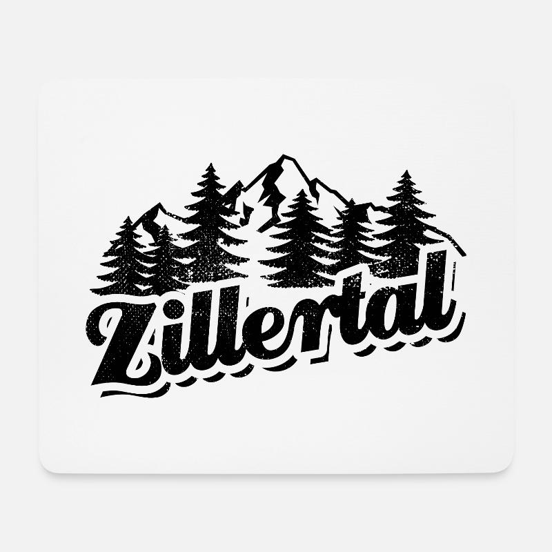Zillertal - Wald und Berge Wandern Erholung - Mousepad (Querformat) - Weiß