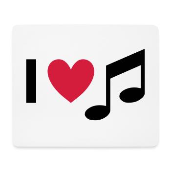 I love music (heart, note) - Mouse Pad (horizontal) - white - Front