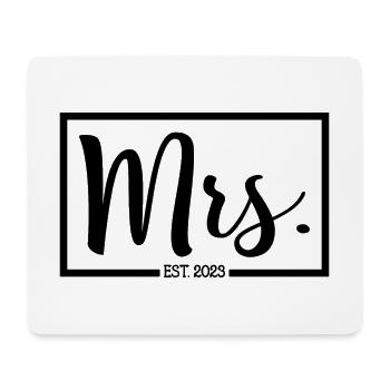 Mme Est. 2023 Fiançailles Mariage Douche nuptiale - Tapis de souris (format paysage) - blanc - Devant