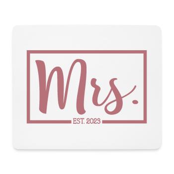 Mme Est. 2023 Fiançailles Mariage Douche nuptiale - Tapis de souris (format paysage) - blanc - Devant