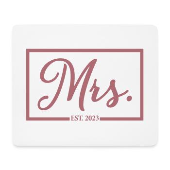 Mme Est. 2023 Fiançailles Mariage Douche nuptiale - Tapis de souris (format paysage) - blanc - Devant