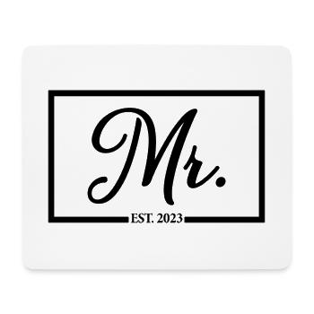 Mr. Est. 2023 Engagement For Groom's Wedding Party - Mouse Pad (horizontal) - white - Front