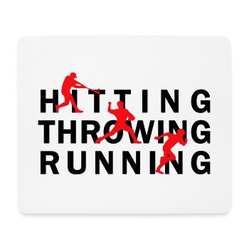 HittingThrowingRunning_JH - Tapis de souris (format paysage) - blanc - Devant