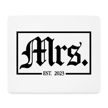 Mme Est. 2023 Fiançailles Mariage Douche nuptiale - Tapis de souris (format paysage) - blanc - Devant