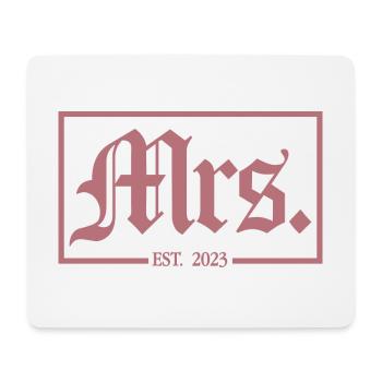 Mrs. Est. 2023 Fiançailles Douche nuptiale Mariage - Tapis de souris (format paysage) - blanc - Devant