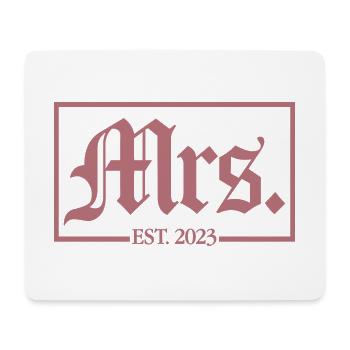 Mme Est. 2023 Fiançailles Mariage Douche nuptiale - Tapis de souris (format paysage) - blanc - Devant