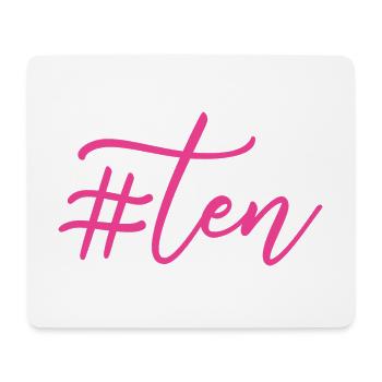 Cadeau de 10e anniversaire, 10 ans, pour garçons et filles - Tapis de souris (format paysage) - blanc - Devant