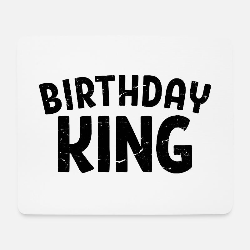 Birthday King - Cooles Geburtstagsparty-Geschenk für Männer - Mousepad (Querformat) - Weiß