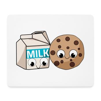Cookies and Milk Kawaii Illustration Liebe Match - Mousepad (Querformat) - Weiß - Vorne