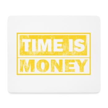 Zeit ist Geld – schwarz-gelbes Design - Mousepad (Querformat) - Weiß - Vorne