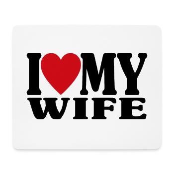 J’aime ma femme assortie au cadeau de la Saint-Valentin - Tapis de souris (format paysage) - blanc - Devant