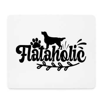 Flat Coated Retriever Hund Chien Flataholic - Tapis de souris (format paysage) - blanc - Devant