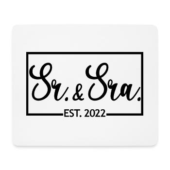 Sr. & Sra. Est. 2022 - Cadeau de mariage homme et femme - Tapis de souris (format paysage) - blanc - Devant