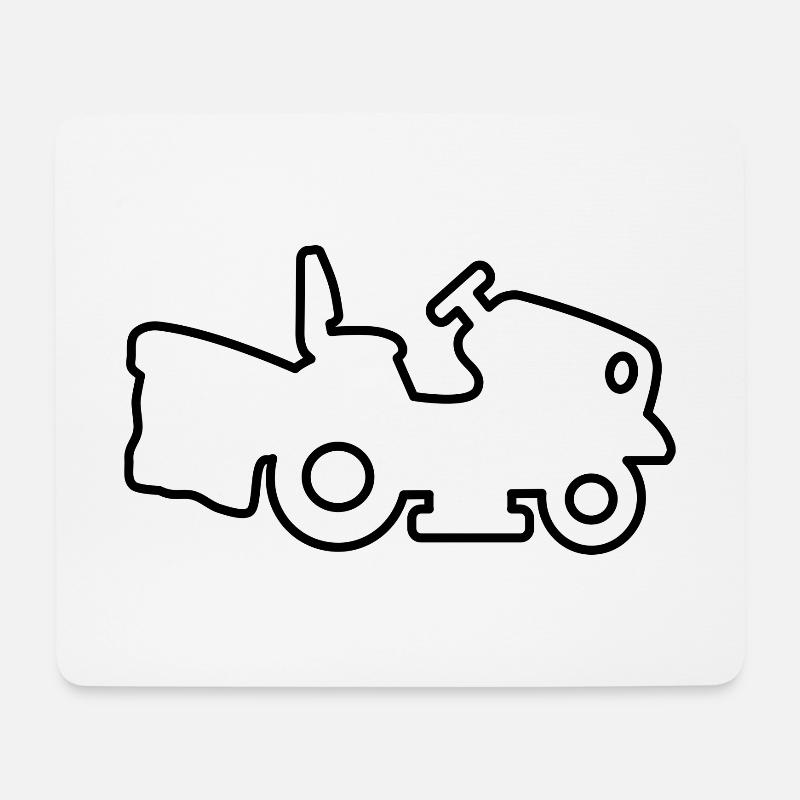 Rasenmäher - Trecker / Traktor - personalisierbar - Mousepad (Querformat) - Weiß