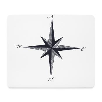 Kompass, Norden, Vintage, Hipster, Outdoor, Reise - Mousepad (Querformat) - Weiß - Vorne