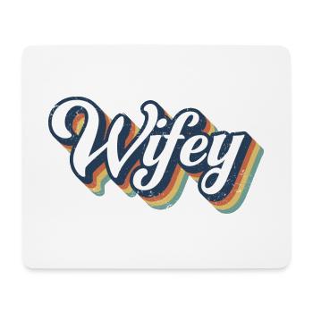 Retro Wifey Matching Couple Wedding Party Mariage - Tapis de souris (format paysage) - blanc - Devant