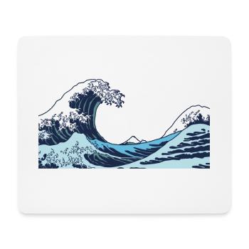 Kanagawa Waves Aesthetic Japanese Art Great Wave - Mouse Pad (horizontal) - white - Front