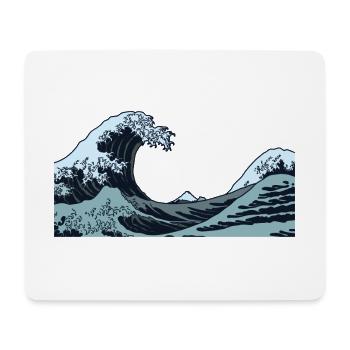 Kanagawa Waves Aesthetic Japanese Art Great Wave - Mouse Pad (horizontal) - white - Front