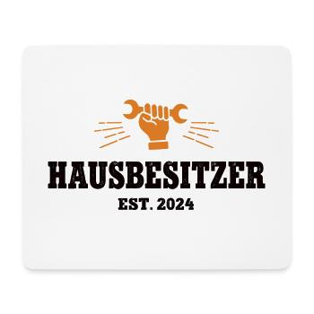 Hausbesitzer 2024 Haus Bauen Bauherren Richtfest - Mousepad (Querformat) - Weiß - Vorne