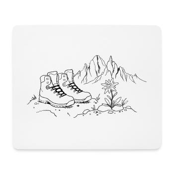 Bottes de randonnée Montagnes Edelweiss - Tapis de souris (format paysage) - blanc - Devant