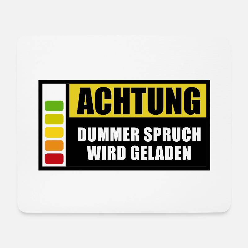 Achtung - Dummer Spruch wird geladen - Mousepad (Querformat) - Weiß