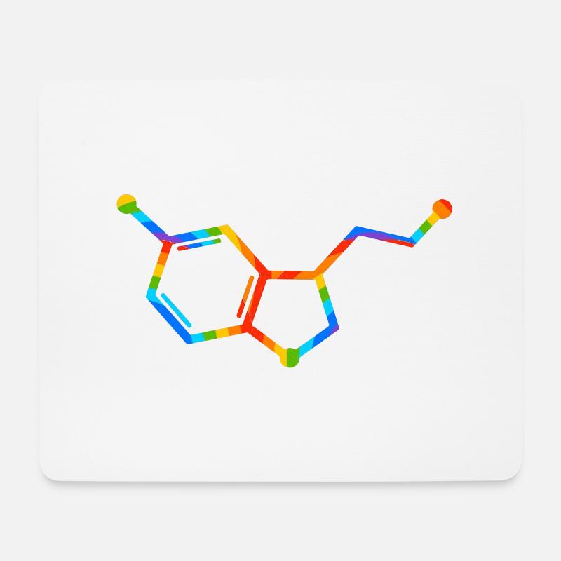 Rainbow Molecule Geometry - seratonin - Mouse Pad (horizontal) - white