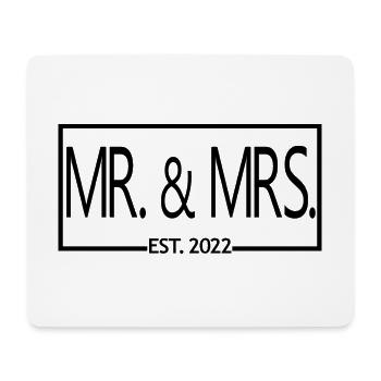 Mr. & Mrs. Est. 2022 - Cadeau de mariage hommes et femmes - Tapis de souris (format paysage) - blanc - Devant