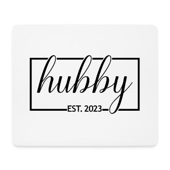 Hubby Est. 2023 Fiançailles pour le mariage du marié - Tapis de souris (format paysage) - blanc - Devant