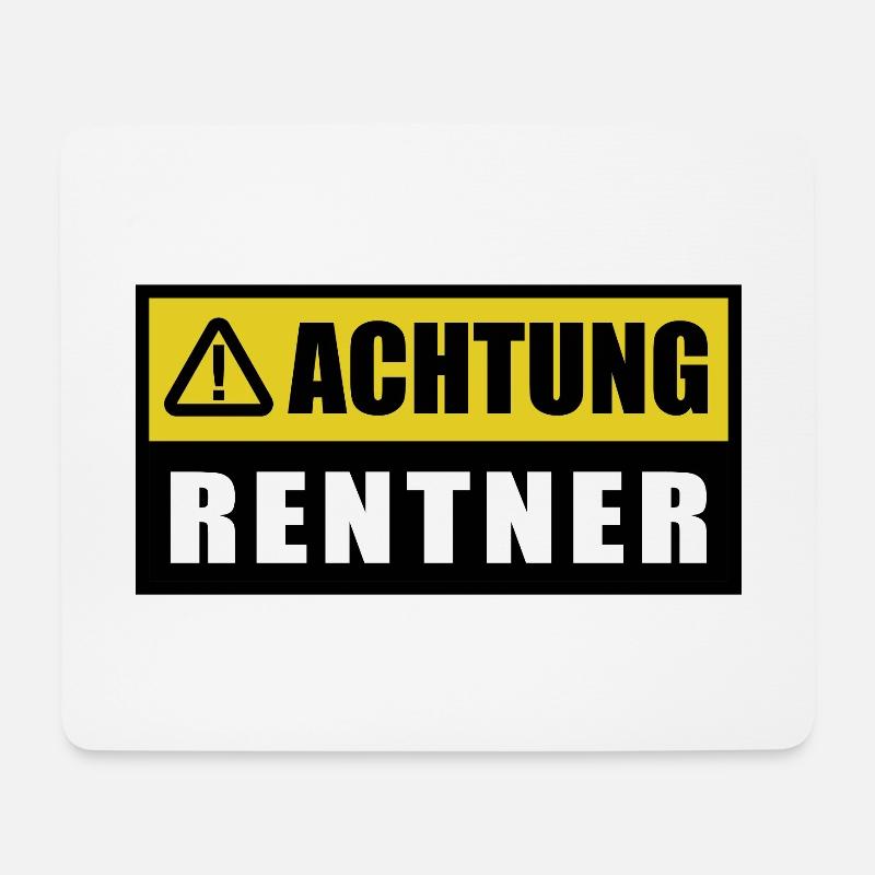 Achtung Rentner - Mousepad (Querformat) - Weiß