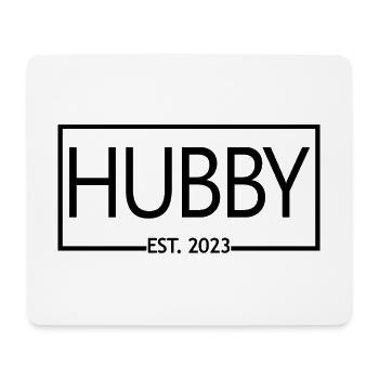 Hubby Est. 2023 Fiançailles pour le mariage du marié - Tapis de souris (format paysage) - blanc - Devant