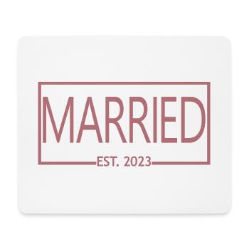 Marié Est. 2023 - Cadeau de mariage hommes et femmes - Tapis de souris (format paysage) - blanc - Devant