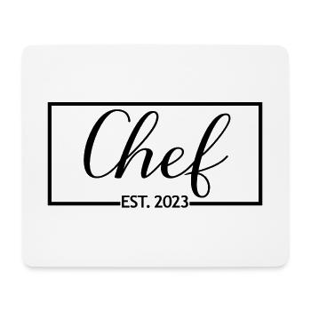 Chef Est. 2023 Chef Diplômé Étudiant en Art Culinaire - Tapis de souris (format paysage) - blanc - Devant